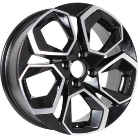 Диск KDW KD1620 6,5x16 5*108 Et:45 Dia:63,3 Black Front Polished